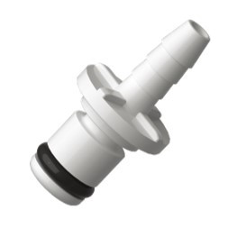 Non-Valved Male, Acetal In-Line with Barb for 1/16" to 1/4" Hose (A0 Series)