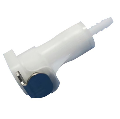 Valved Female, Acetal In-Line with Barb for 1/16" to 1/4" Hose (A0 Series)