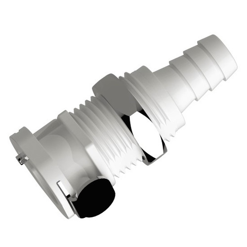 Valved or Non-Valved Female, Acetal Panel Mount with Barb for 1/4" to 3/8" Hose (B0 Series)