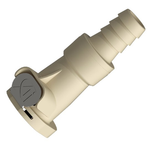 Valved or Non-Valved Female, Polypropylene In-Line with Barb for 1/4" to 3/8" Hose (B6 Series)