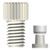 Flangeless Fitting, PEEK/PEEK/SS, 10-32 Flat Bottom, 1/16" OD Tubing
