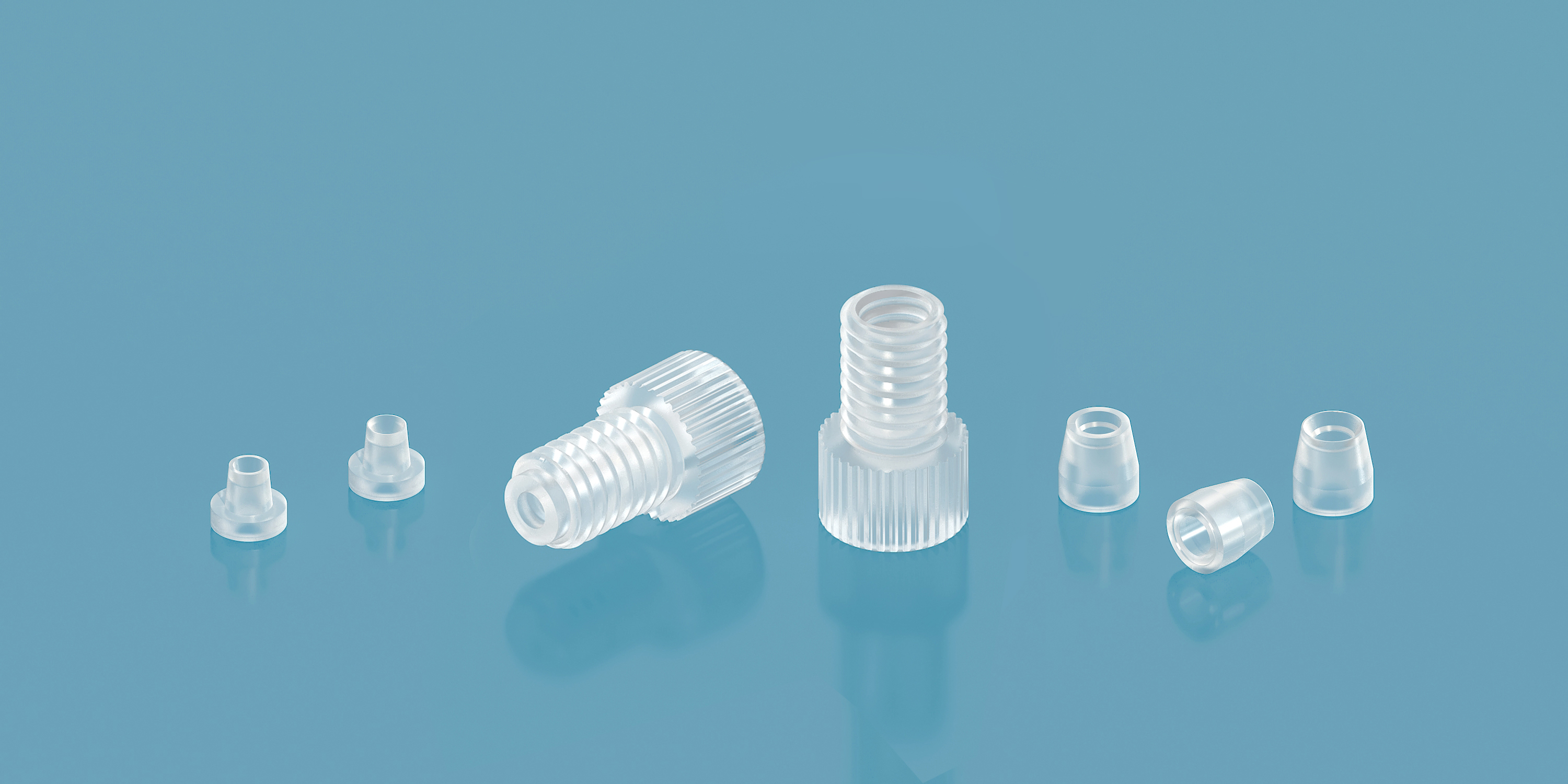Flangeless Fitting, Natural PP, 1/16