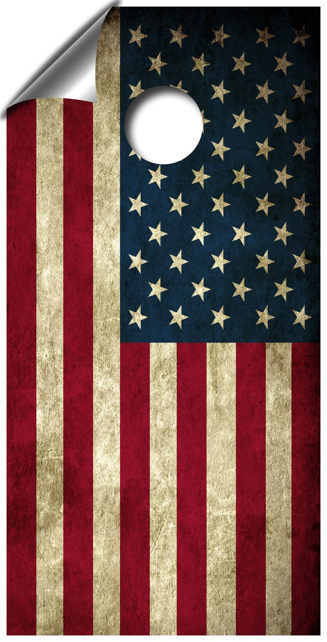 American USA Flag Cornhole Board Stencil