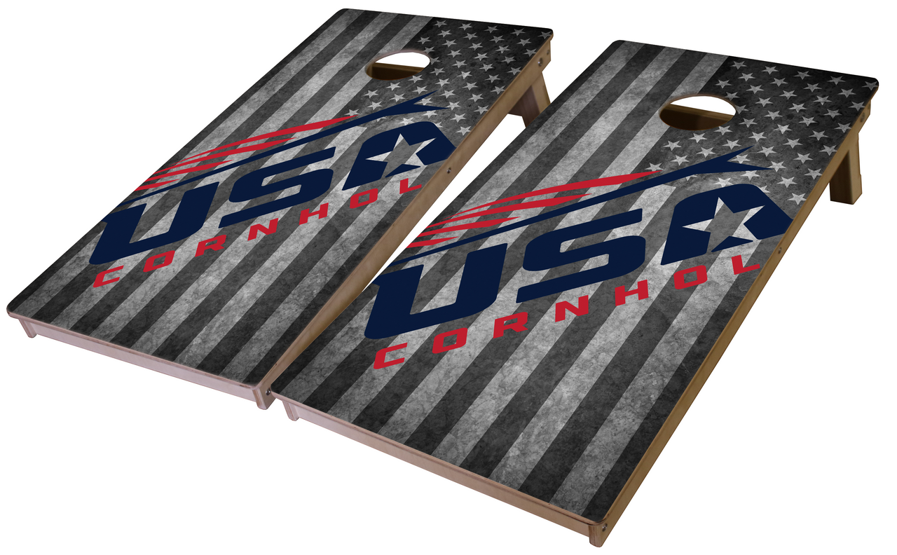 American USA Flag Cornhole Board Stencil
