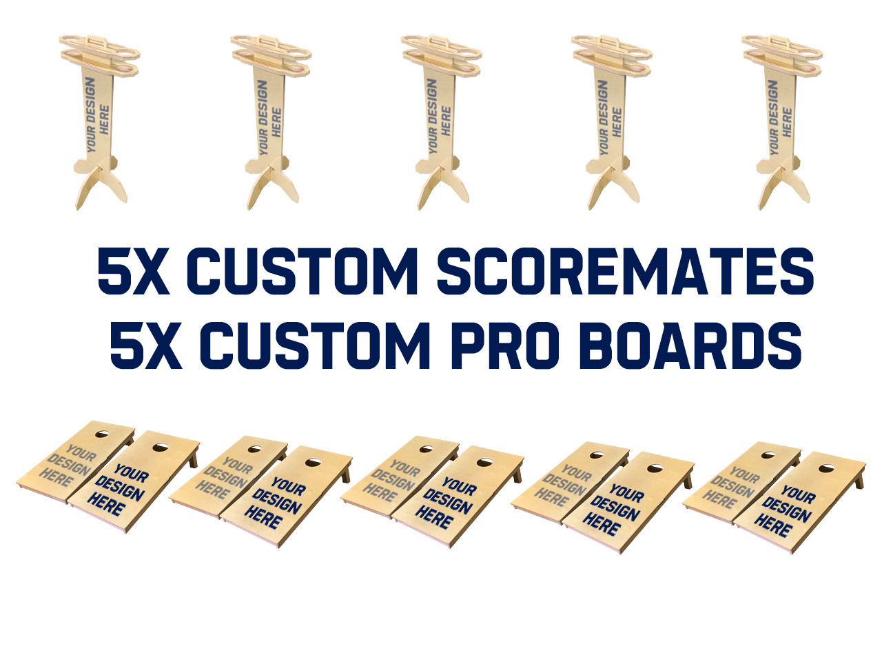5 Pack Bundle Deal - Custom Cornhole Boards and ScoreMate - West