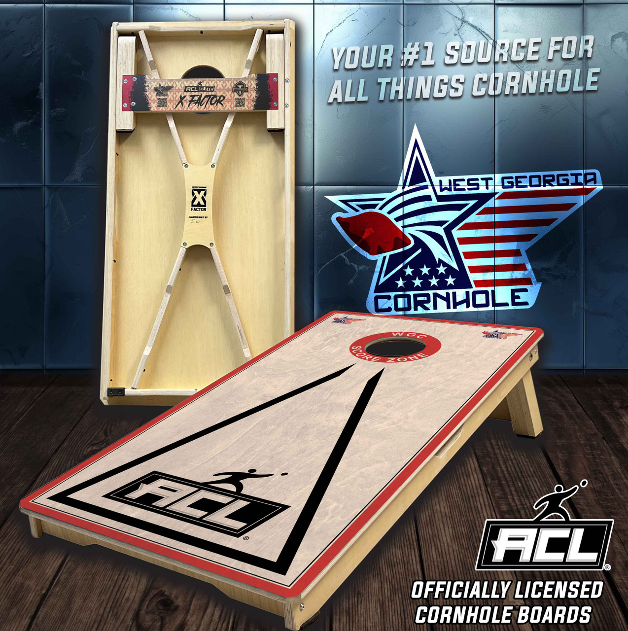 WGC ACL Modern Triangle - ACL Approved Cornhole Board set - West