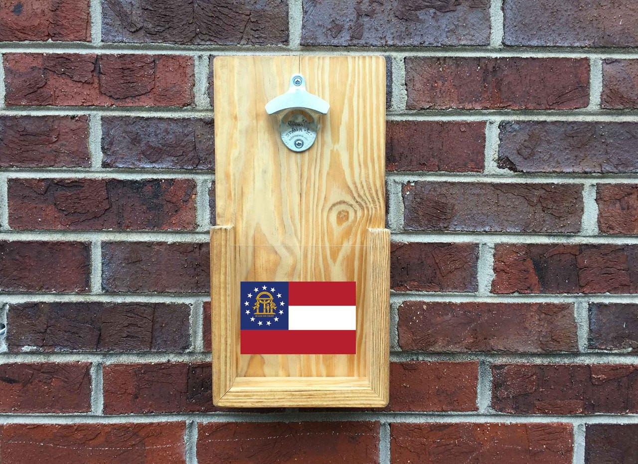 West Georgia Cornhole State Flag Wall Hanging Bottle Opener