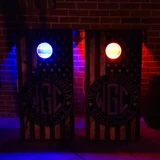 led bluetooth cornhole board hole lights