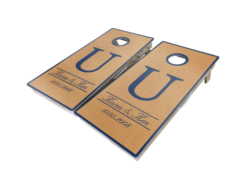 Single Letter Design Cornhole Board Set