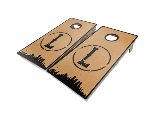 Pick Your City Skyline Custom Cornhole Board Set