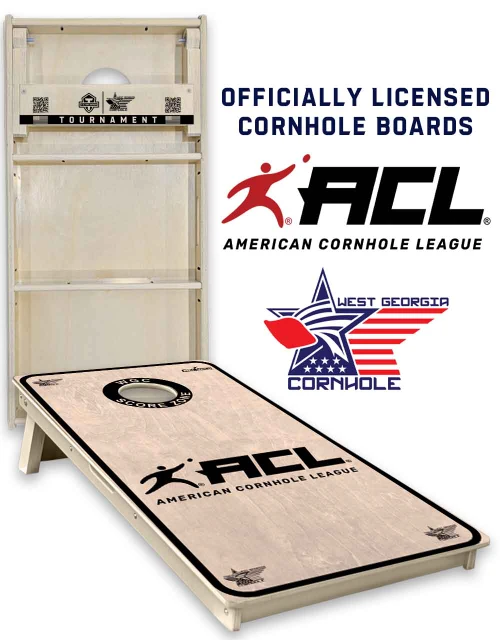 acl approved cornhole board set with acl comp stamp