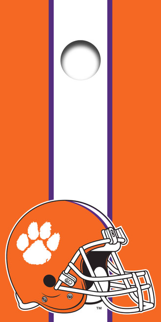 X-Factor ACL Elite Cornhole Board - The Ultimate Cornhole Experience Experience the best with our X-Factor ACL Elite Cornhole Board. Crafted for those who demand superior quality and performance, this board sets the standard for elite play. Key Features: Top Material: 3/4” TitanPly Marine Grade Plywood Frame Material: 3/4” TitanPly Marine Grade Plywood Frame Construction: Recessed frame with pocket hole construction, fastened with glue and screws Handle: Built-In Handle Legs: Folding triple-layer TitanPly Marine Grade Plywood with brace in between Board Armor Clear Coat Finish: On Top, Sides, and Underside Size: Regulation 24”x48” with 6” Diameter Hole Why Choose Our X-Factor Cornhole Board? Elite Performance: Meets and exceeds ACL standards for the highest level of play. Premium Build: Exceptional materials and craftsmanship for longevity and reliability. Customizable Design: Available in unique designs to reflect your style and passion.
Custom Clemson University cornhole boards featuring the iconic orange and purple colors with the official Clemson tiger paw logo in the center. The design is crisp and bold, showcasing school pride with a clean, high-quality finish. These boards are perfect for tailgating or backyard games, with a durable build and a smooth playing surface. 100% USA-made by West Georgia Cornhole, they capture the spirit of Clemson Tigers fans. X-Factor ACL Elite Cornhole Board - The Ultimate Cornhole Experience Experience the best with our X-Factor ACL Elite Cornhole Board. Crafted for those who demand superior quality and performance, this board sets the standard for elite play. Key Features: Top Material: 3/4” TitanPly Marine Grade Plywood Frame Material: 3/4” TitanPly Marine Grade Plywood Frame Construction: Recessed frame with pocket hole construction, fastened with glue and screws Handle: Built-In Handle Legs: Folding triple-layer TitanPly Marine Grade Plywood with brace in between Board Armor Clear Coat Finish: On Top, Sides, and Underside Size: Regulation 24”x48” with 6” Diameter Hole Why Choose Our X-Factor Cornhole Board? Elite Performance: Meets and exceeds ACL standards for the highest level of play. Premium Build: Exceptional materials and craftsmanship for longevity and reliability. Customizable Design: Available in unique designs to reflect your style and passion.
Custom Clemson University cornhole boards featuring the iconic orange and purple colors with the official Clemson tiger paw logo in the center. The design is crisp and bold, showcasing school pride with a clean, high-quality finish. These boards are perfect for tailgating or backyard games, with a durable build and a smooth playing surface. 100% USA-made by West Georgia Cornhole, they capture the spirit of Clemson Tigers fans.