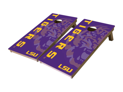 LSU Tigers purple cornhole boards