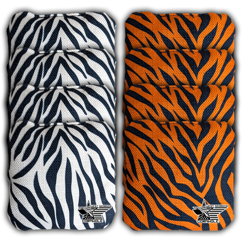 zebra print cornhole toss bags