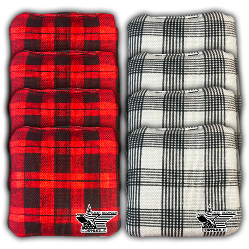 plaid cornhole toss bags