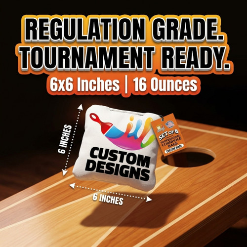 Custom Stick & Slide Cornhole Toss Bags (8 Bags)
