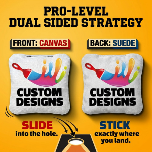 Custom Stick & Slide Cornhole Toss Bags (8 Bags)
