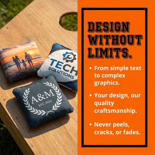 Custom Stick & Slide Cornhole Toss Bags (8 Bags)