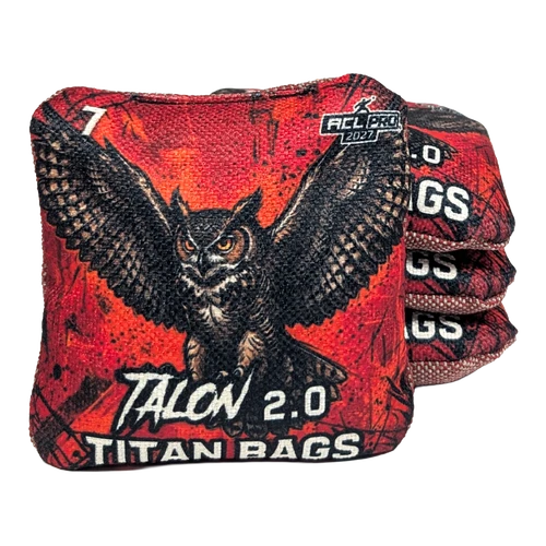 acl stamped professional titan cornhole bags with an owl design talon
