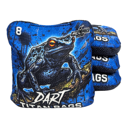 acl stamped professional titan cornhole bags with a frog design dart