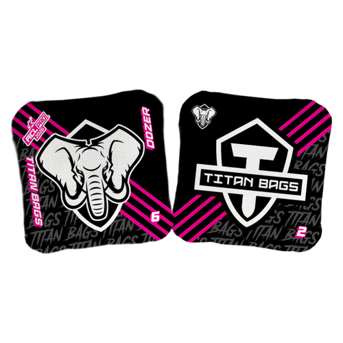acl stamped professional titan cornhole bags with an elephant design dozer black