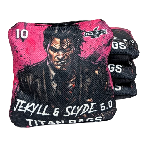 acl stamped professional titan cornhole bags with a jekyll & hyde design jekyll & slyde