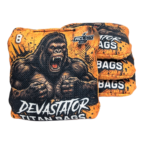 acl stamped professional titan cornhole bags with a gorilla design devastator