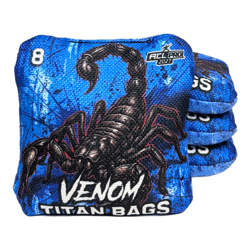 acl stamped professional titan cornhole bags with a scorpion design venom
