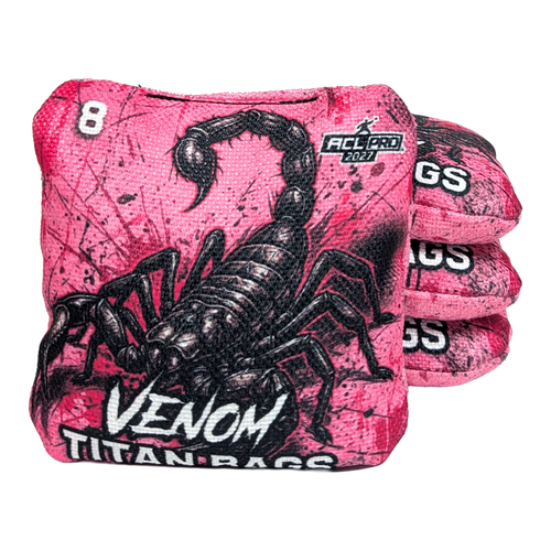 acl stamped professional titan cornhole bags with a scorpion design venom