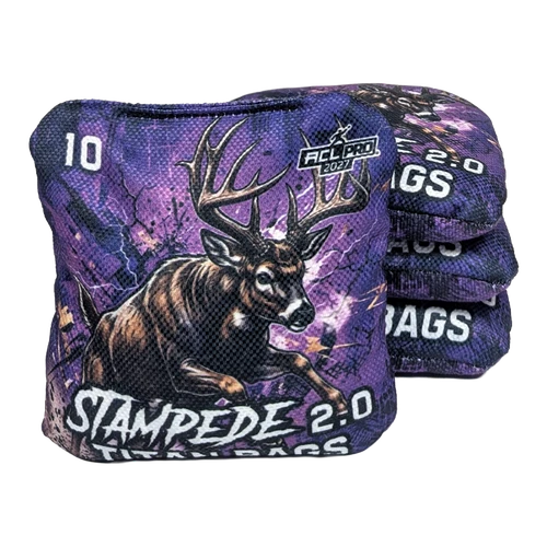 acl stamped professional titan cornhole bags with a deer buck design stampede 2.0