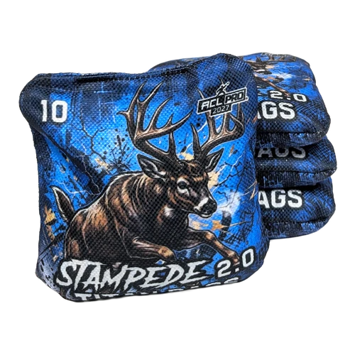 acl stamped professional titan cornhole bags with a deer buck design stampede 2.0