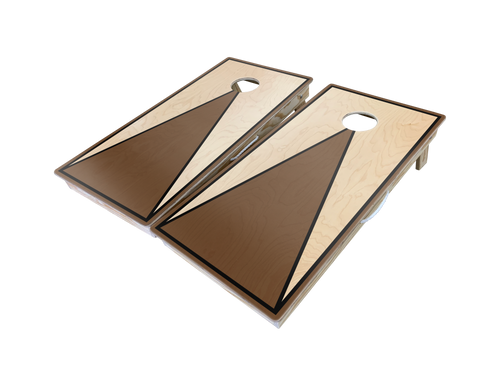 Dual Stained Triangle Cornhole Board Set