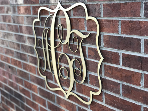 Square and Circle Wooden Monogram Hanger