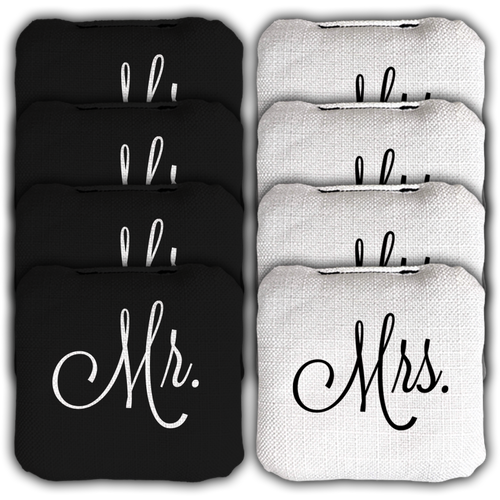 Mr and Mrs Custom Logo Cornhole Toss Bags (8 Bags)