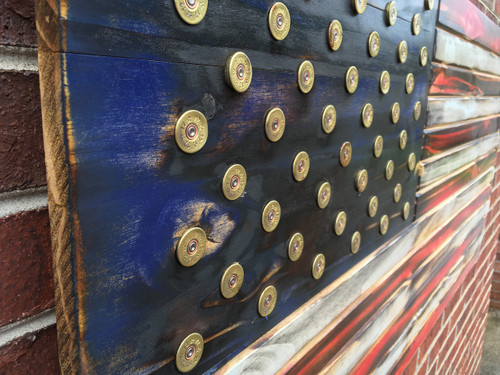 Side Shotgun Shell Wooden American Flag Side Shotgun Shell Wooden American Flag