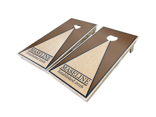 Inverse Dual Stain Triangle Custom Cornhole Boards