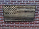 Dark Walnut Stained Rustic Engraved Wooden American Flag