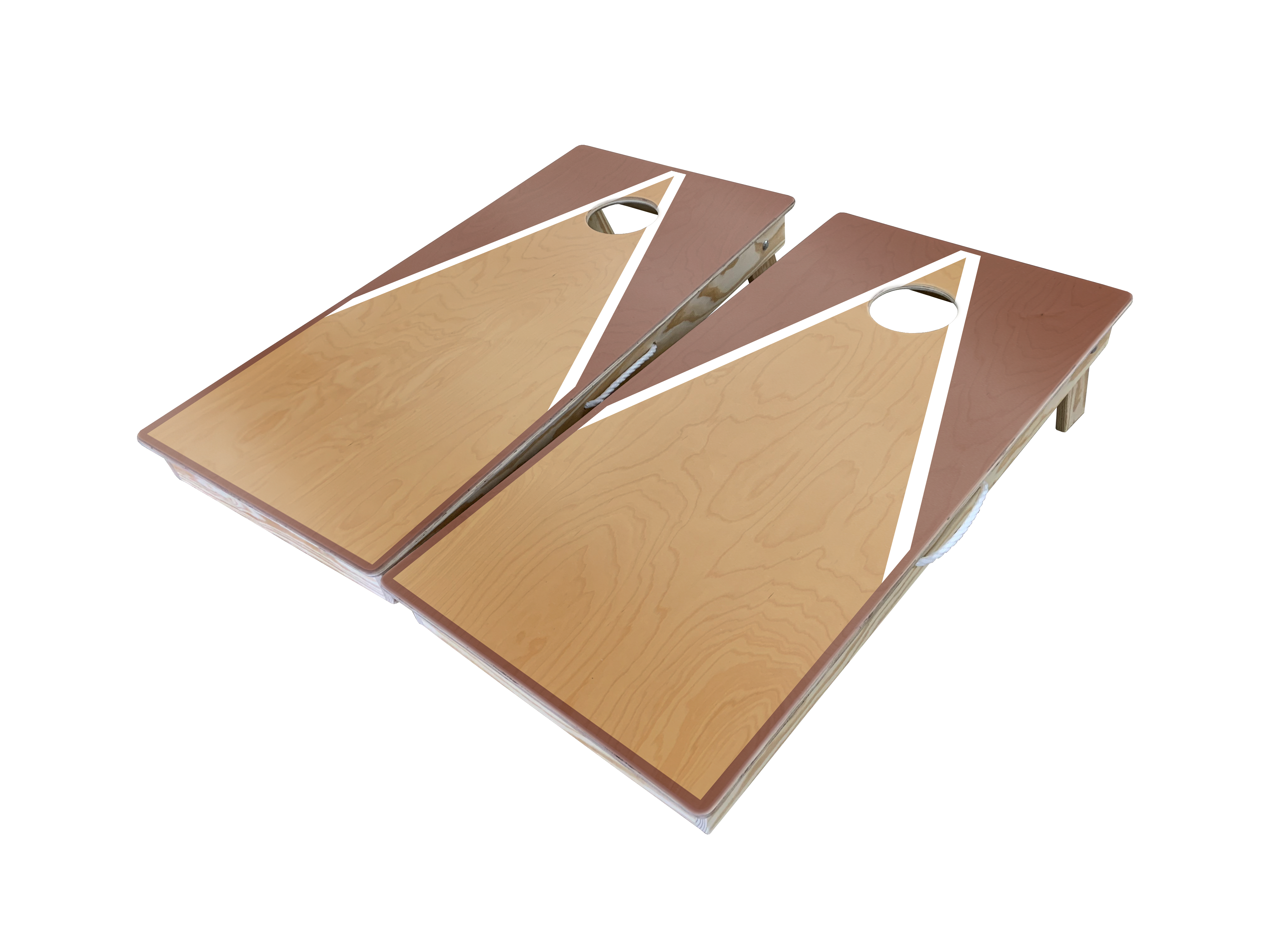 High-Quality Red Mahogany Triangle Cornhole Boards