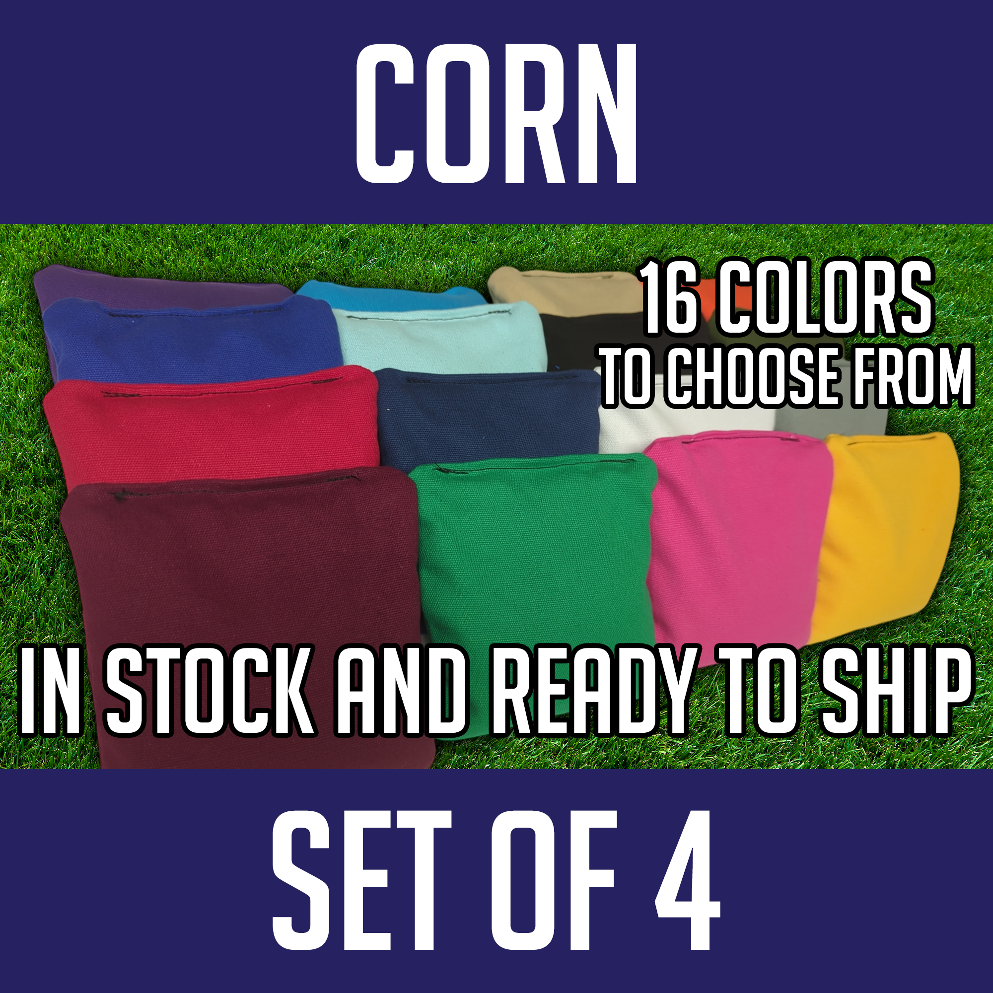 FREE SHIPPING! Corn Filled Cornhole Toss Bags (4 Bags) - West
