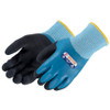 Liberty Safety F4922 "Arctic-Z" Cut Resistant Gloves, ANSI A4, Shell With Acrylic Liner, Fully Coated Blue Latex Coated, Black Sandy Latex Palm Coated 