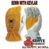 7200K Natural White Cow Grain Leather Palm Gloves - Kevlar Sewn