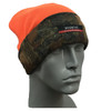 Insulated Reversible Camo / Orange Knit Hat – orange side