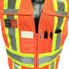 Radians SV24-2ZOM Type R Class 2  Breakaway Expandable Two-Tone Safety Vest in orange — close up of front