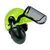 Forester Loggers Combo Helmet with Face Shield and Ear Muffs — Lime