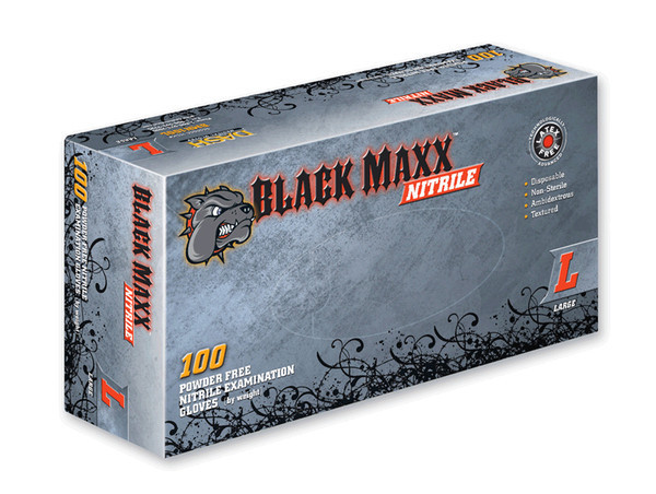 BLACKMAX(ブラックマックス) Dash Black Maxx, 1 Case of 1000 Nitrile Exam Gloves - Black - 6