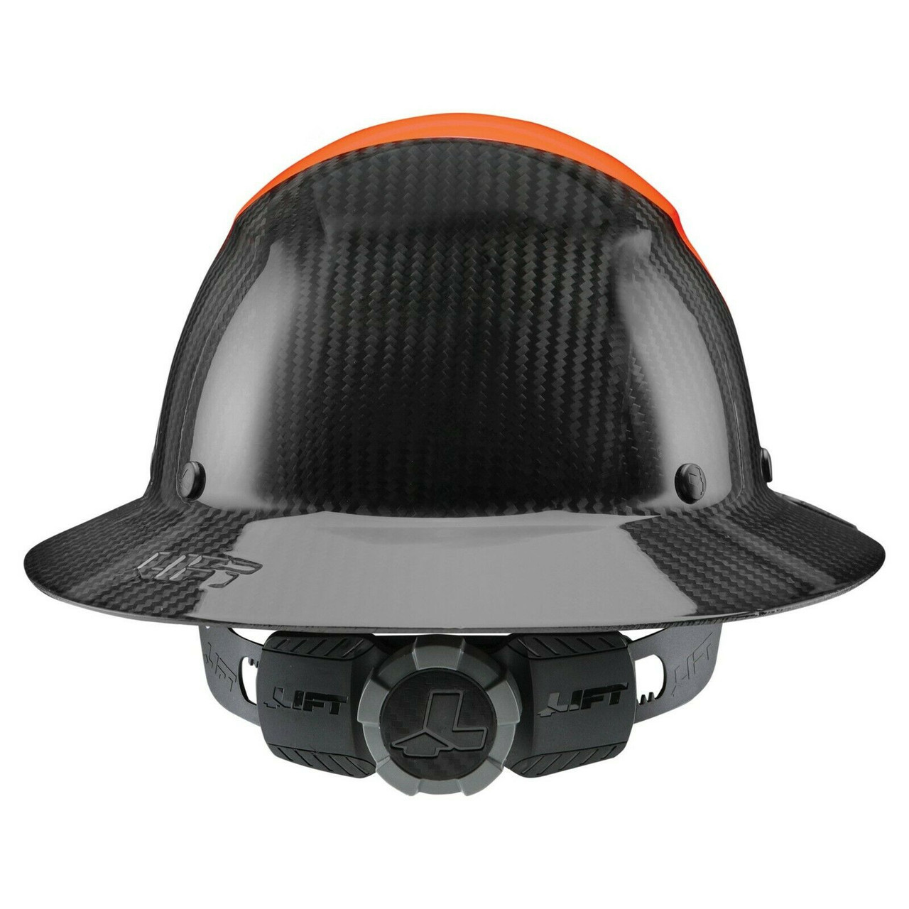 Lift Safety HDF50C-19OC Dax 50/50 Carbon Fiber Full Brim Hard Hat Orange-Black