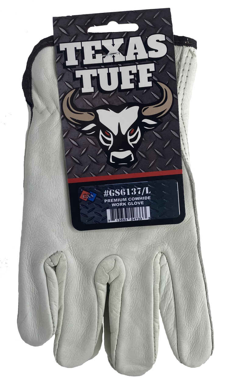 TEXAS TUFF Premium Top Grain Cowhide Work Gloves