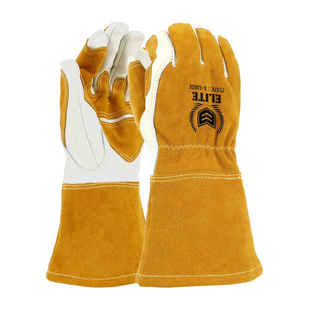 Elite Safety Premium cow grain welding glove with cow split back and reinforced palm