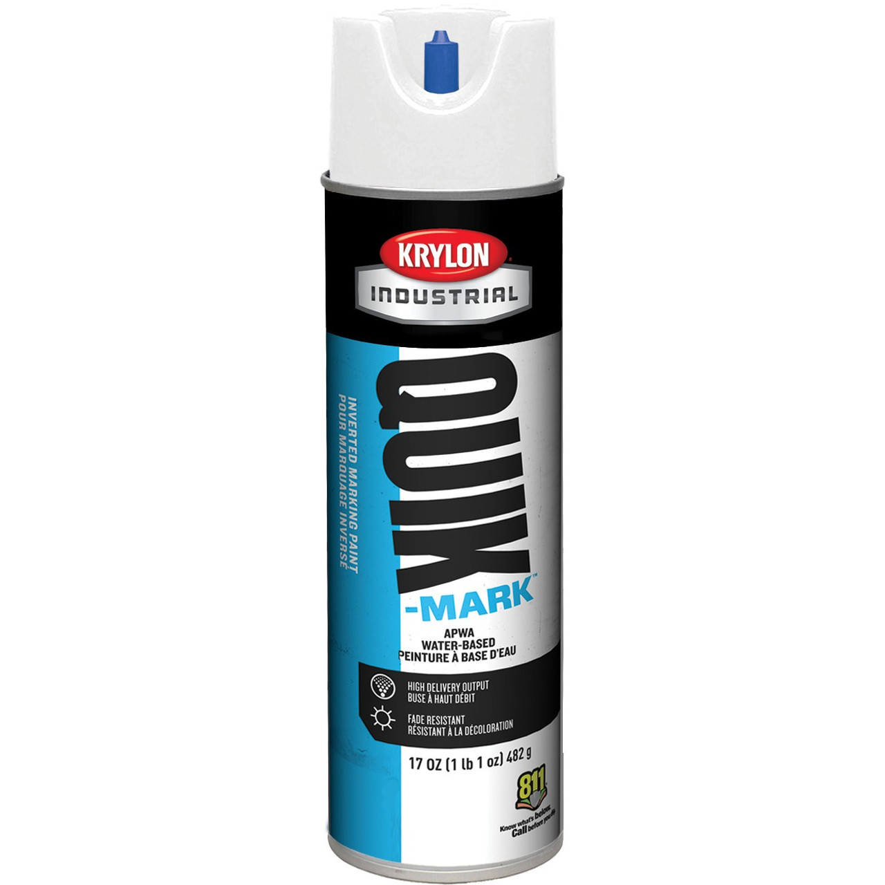 KRYLON® Quik-Mark™ Water-Based Inverted Marking Paint - APWA Brilliant White  (12 Cans/Box)