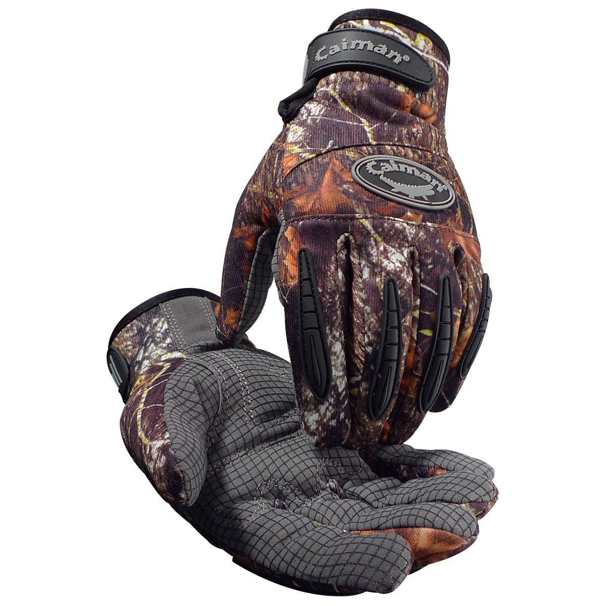 Caiman®  2910 - Synthetic Leather Camouflage Silicone Palm Finger Guards Mechanics Gloves